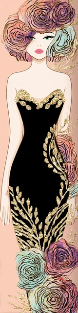 Free mermaid bookmark featuring a couture-style mermaid dress design